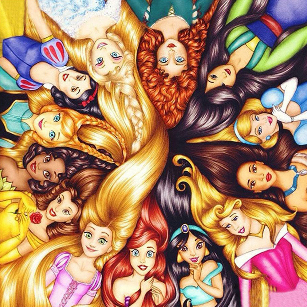 Disney Princesses Together - Full Round Drill Diamond Painting 40*40CM