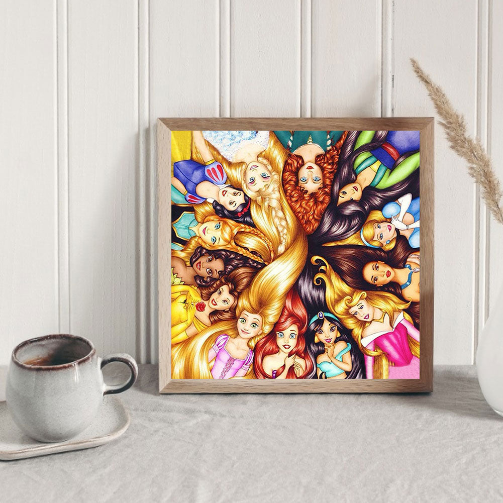 Disney Princesses Together - Full Round Drill Diamond Painting 40*40CM