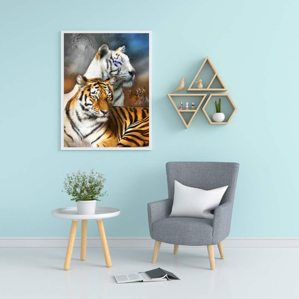 Ferocious Tiger - Full Round Drill Diamond Painting 50*60CM