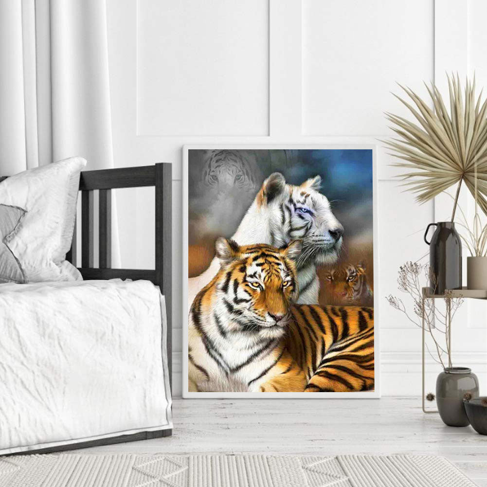 Ferocious Tiger - Full Round Drill Diamond Painting 50*60CM