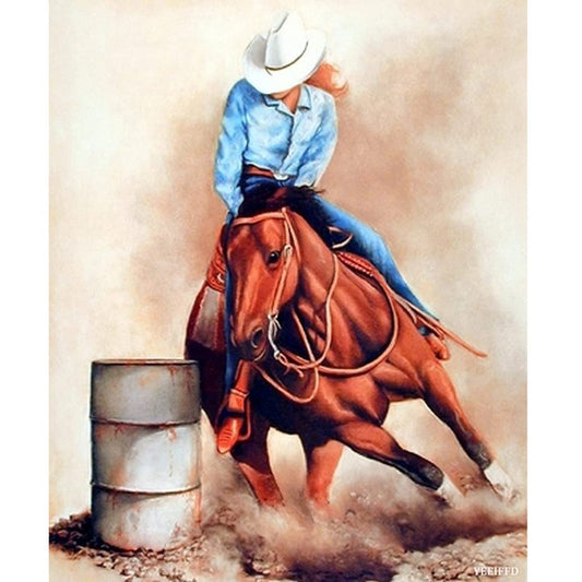 Cowboy Riding A Horse - Full Round Drill Diamond Painting 30*40CM