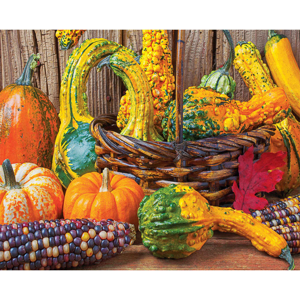 Autumn Pumpkin And Corn Harvest - Full Round Drill Diamond Painting 40*30CM