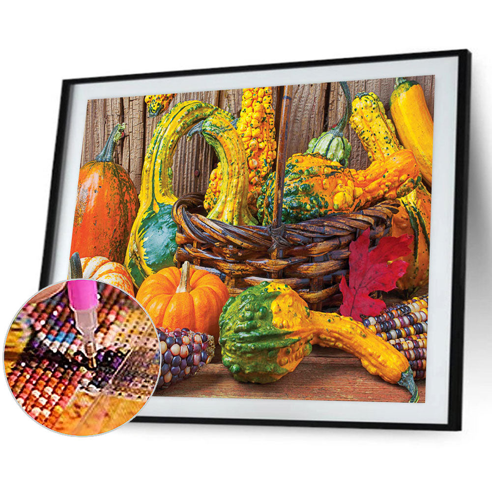 Autumn Pumpkin And Corn Harvest - Full Round Drill Diamond Painting 40*30CM