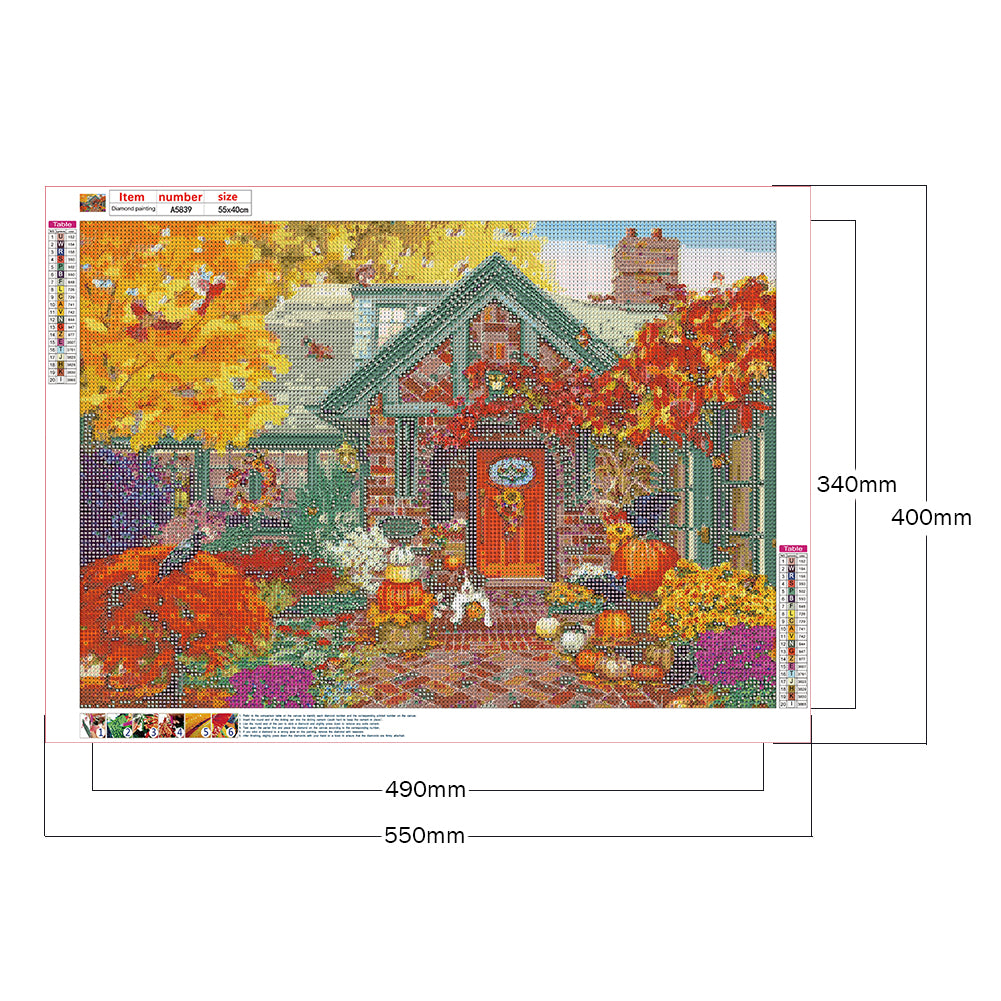 Autumn Garden Dog - Full Round Drill Diamond Painting 55*40CM