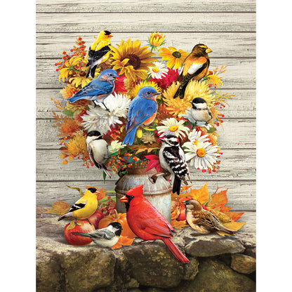 Autumn Bird Bouquet - Full Round Drill Diamond Painting 30*40CM