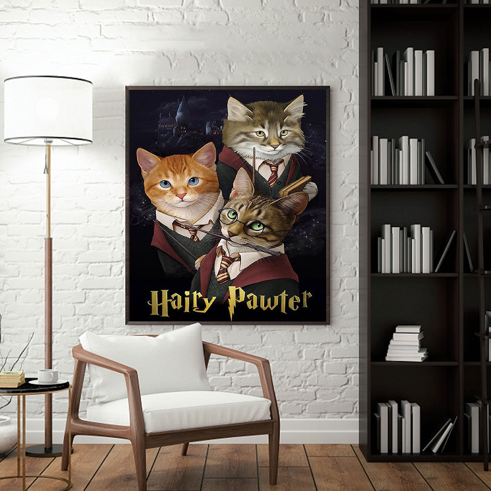 Harry Potter Cat - Full Round Drill Diamond Painting 30*40CM