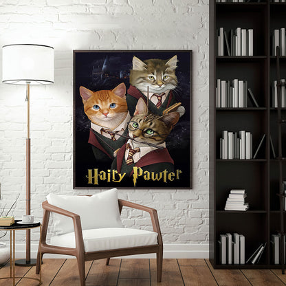 Harry Potter Cat - Full Round Drill Diamond Painting 30*40CM