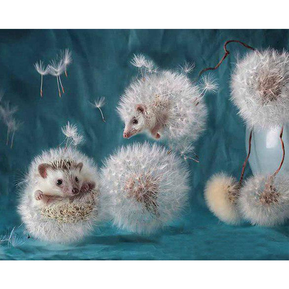 Dandelion Hedgehog - Full Round Drill Diamond Painting 40*30CM