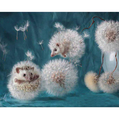 Dandelion Hedgehog - Full Round Drill Diamond Painting 40*30CM