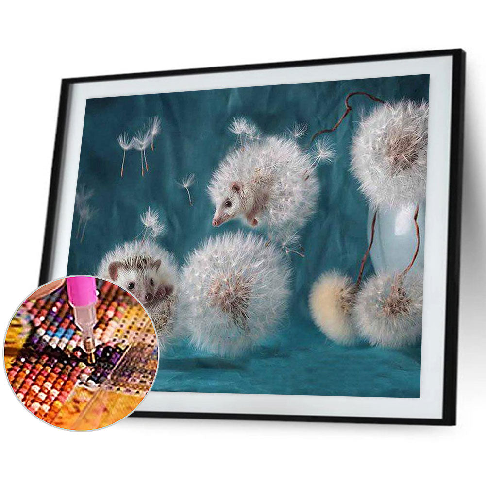 Dandelion Hedgehog - Full Round Drill Diamond Painting 40*30CM