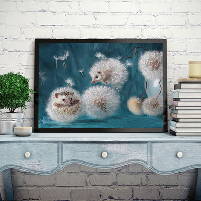 Dandelion Hedgehog - Full Round Drill Diamond Painting 40*30CM