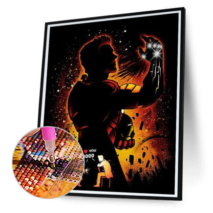 Iron Man Silhouette - Full Square Drill Diamond Painting 50*60CM