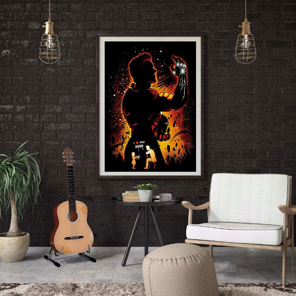 Iron Man Silhouette - Full Square Drill Diamond Painting 50*60CM