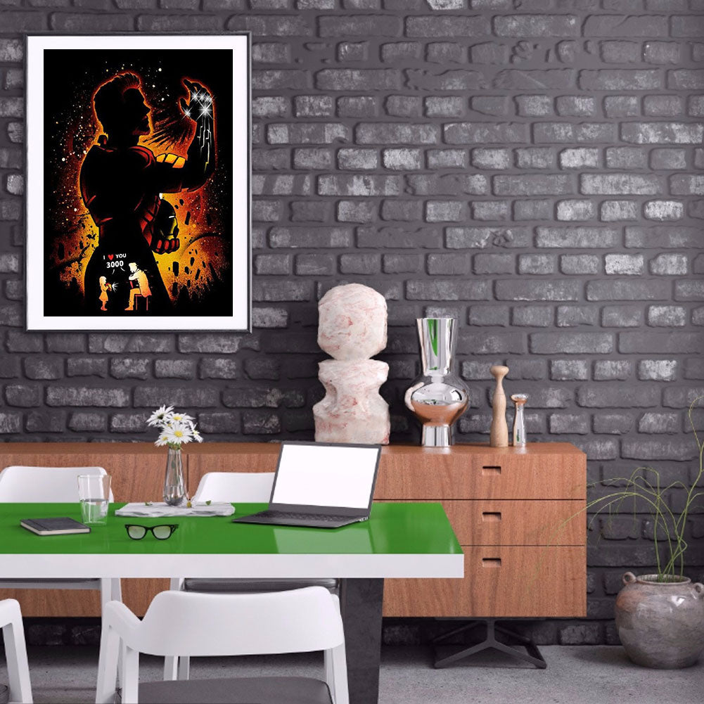 Iron Man Silhouette - Full Square Drill Diamond Painting 50*60CM