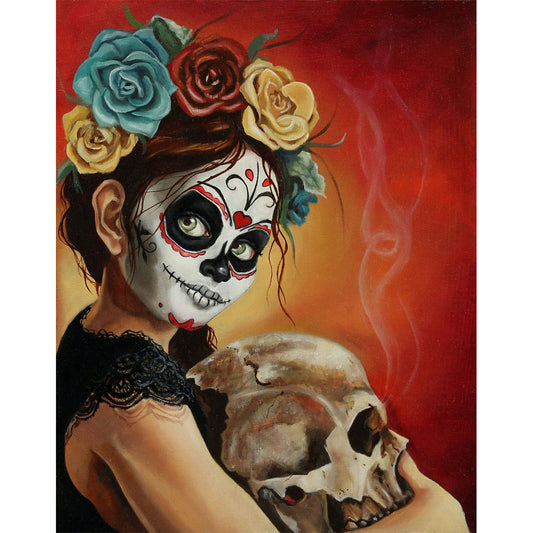 Day Of The Dead Skull - Full Round Drill Diamond Painting 30*40CM