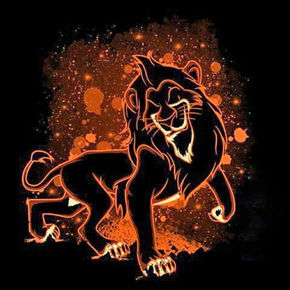 Lion King Silhouette - Full Round Drill Diamond Painting 40*40CM