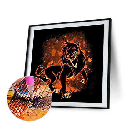 Lion King Silhouette - Full Round Drill Diamond Painting 40*40CM