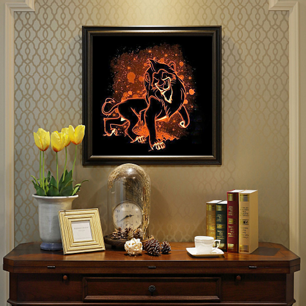 Lion King Silhouette - Full Round Drill Diamond Painting 40*40CM