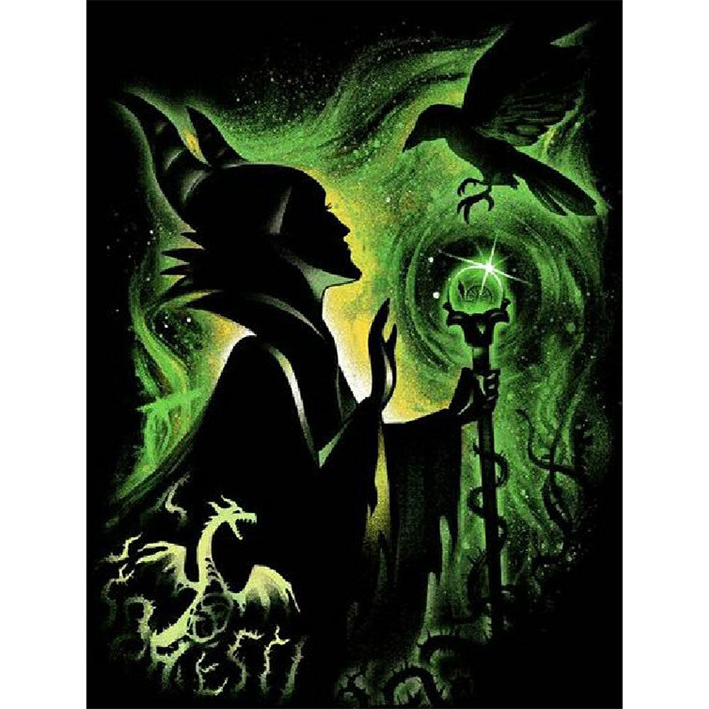 Evil Queen Silhouette - Full Round Drill Diamond Painting 40*50CM