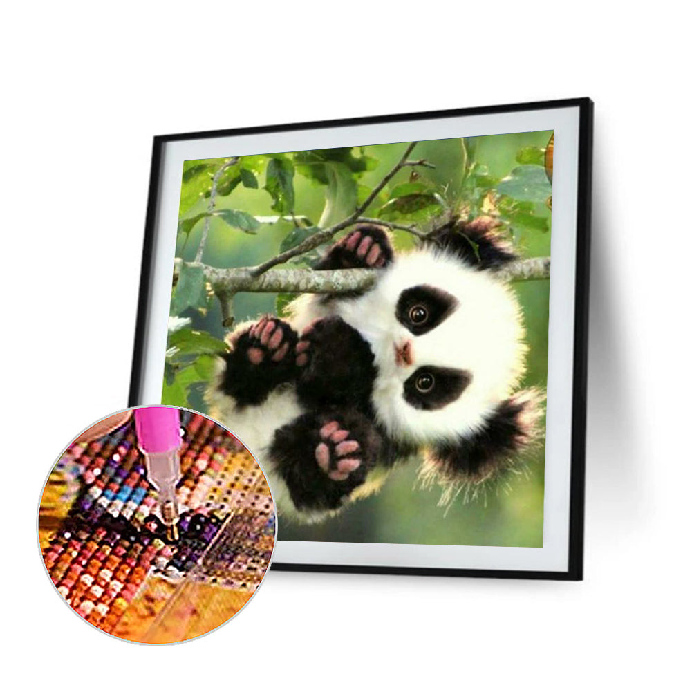 Red Panda Hanging On Tree - Full Square Drill Diamond Painting 30*30CM