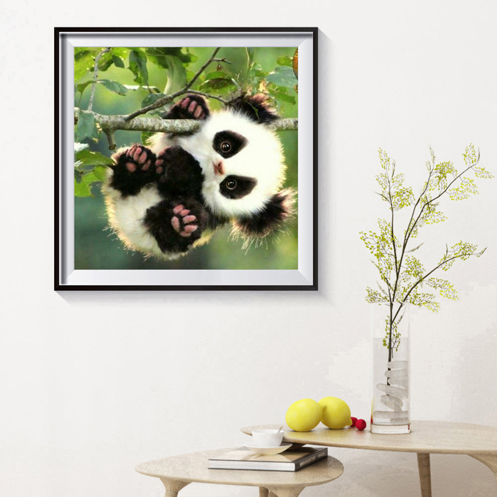 Red Panda Hanging On Tree - Full Square Drill Diamond Painting 30*30CM