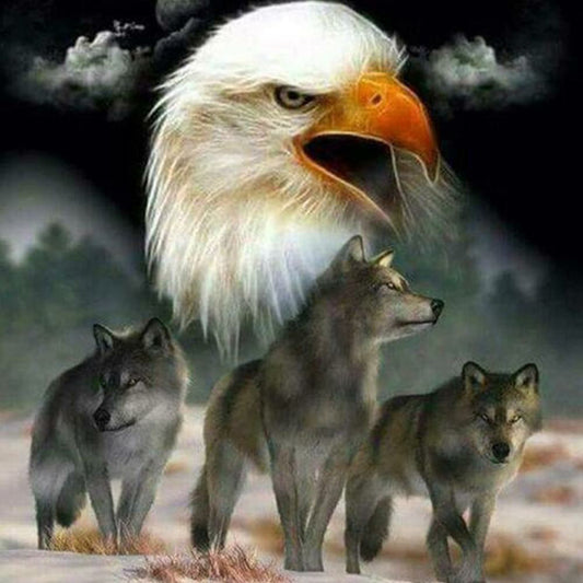 Eagles And Wolves - Full Square Drill Diamond Painting 50*50CM