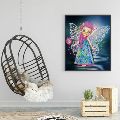 Big-Eyed Girl With Wings - Special Shaped Drill Diamond Painting 30*40CM