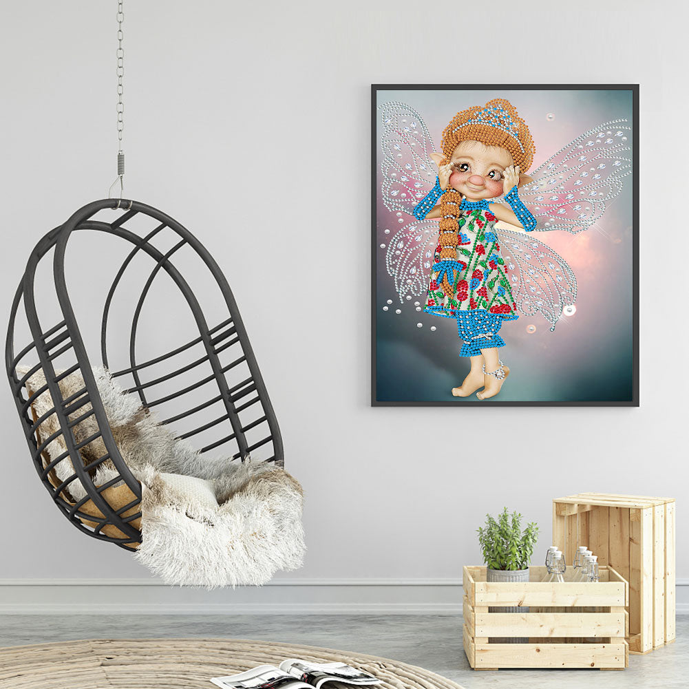 Big-Eyed Girl With Wings - Special Shaped Drill Diamond Painting 30*40CM