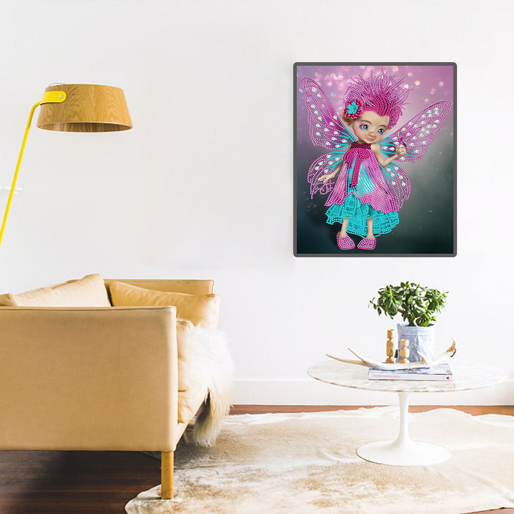 Big-Eyed Girl With Wings - Special Shaped Drill Diamond Painting 30*40CM