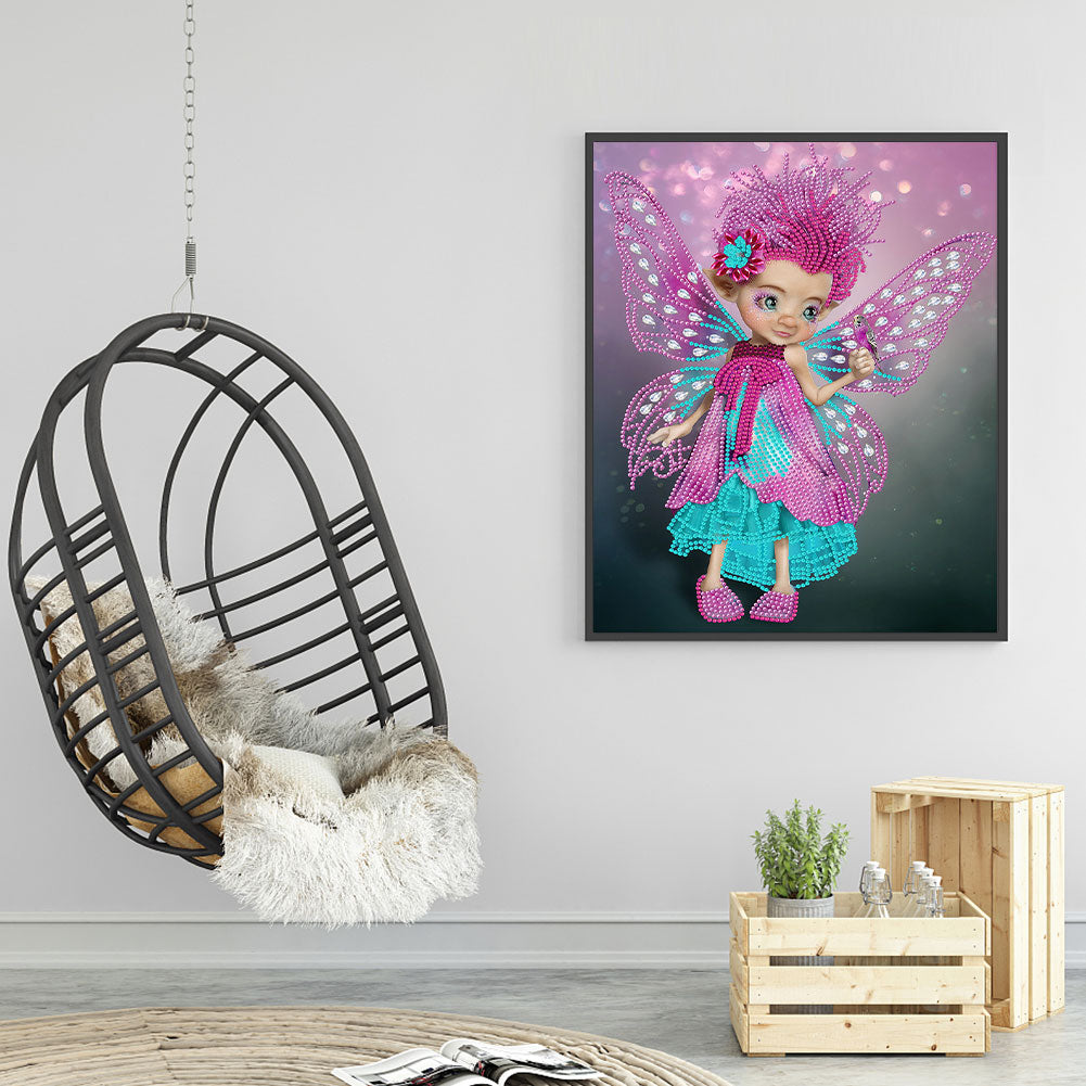 Big-Eyed Girl With Wings - Special Shaped Drill Diamond Painting 30*40CM