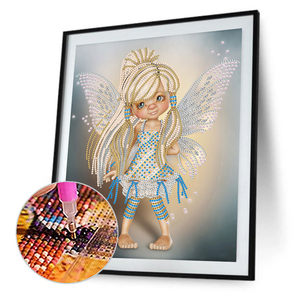 Big-Eyed Girl With Wings - Special Shaped Drill Diamond Painting 30*40CM