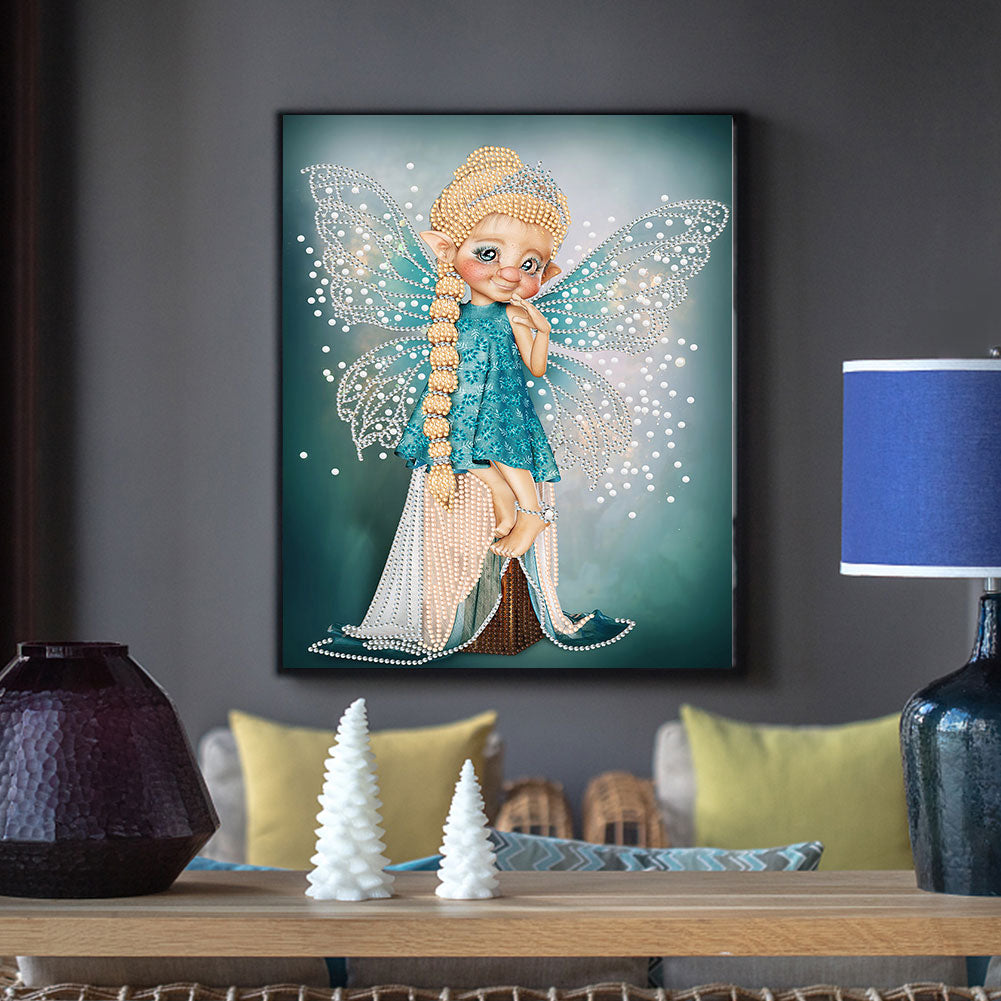 Big-Eyed Girl With Wings - Special Shaped Drill Diamond Painting 30*40CM