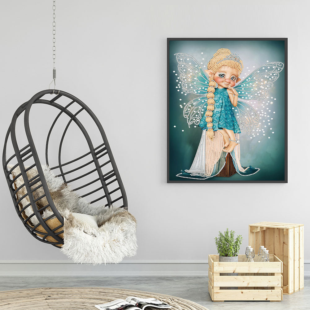 Big-Eyed Girl With Wings - Special Shaped Drill Diamond Painting 30*40CM