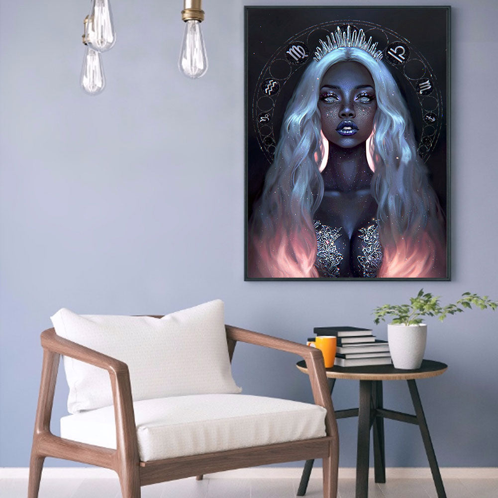 Illustration Girl - Full Round Drill Diamond Painting 30*40CM
