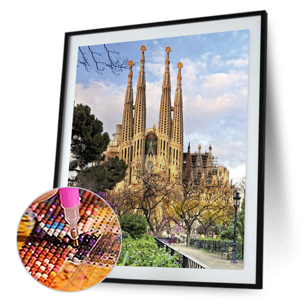 Sagrada Familia Cathedral - Full Round Drill Diamond Painting 30*40CM