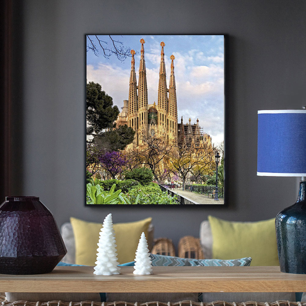 Sagrada Familia Cathedral - Full Round Drill Diamond Painting 30*40CM