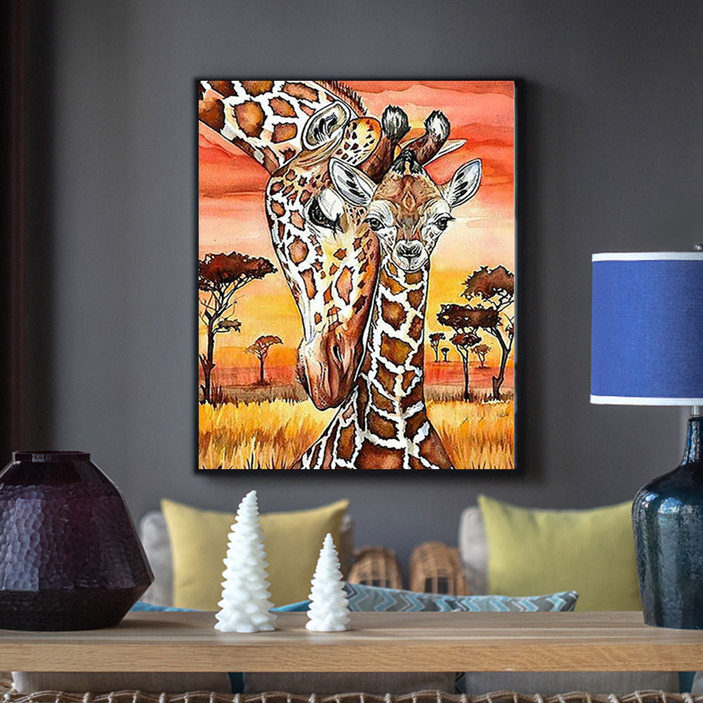 Giraffe - Full Round Drill Diamond Painting 40*50CM