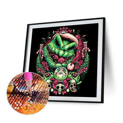 Spooky Christmas Green Monster - Full Round Drill Diamond Painting 30*30CM