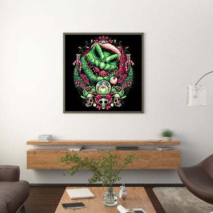 Spooky Christmas Green Monster - Full Round Drill Diamond Painting 30*30CM