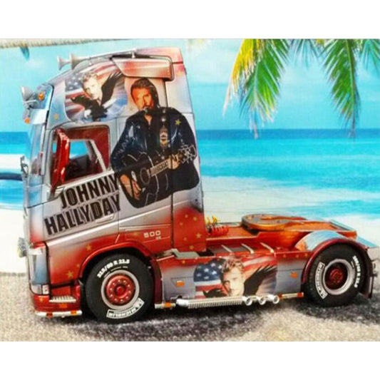 Johnny Halli Wears A Promotional Van - Full Round Drill Diamond Painting 40*30CM