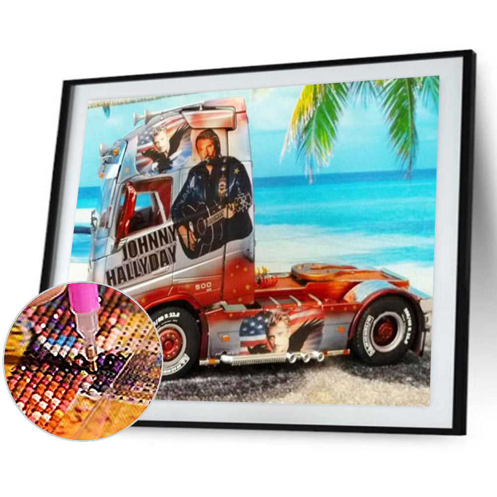 Johnny Halli Wears A Promotional Van - Full Round Drill Diamond Painting 40*30CM