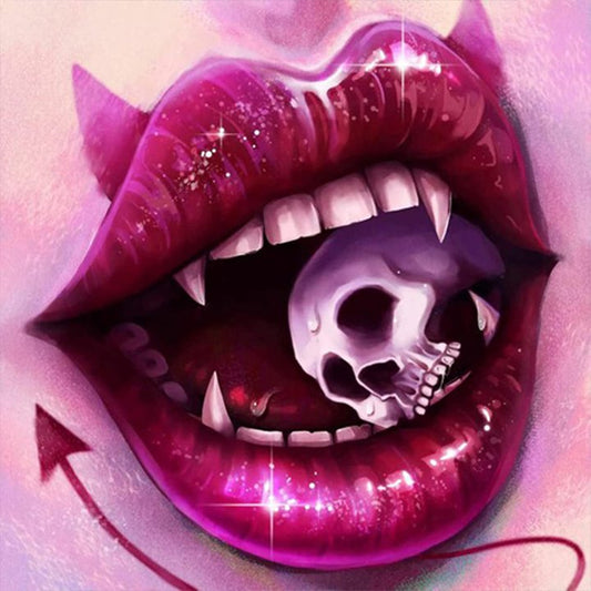 Flaming Lips Skull - Full Round Drill Diamond Painting 30*30CM