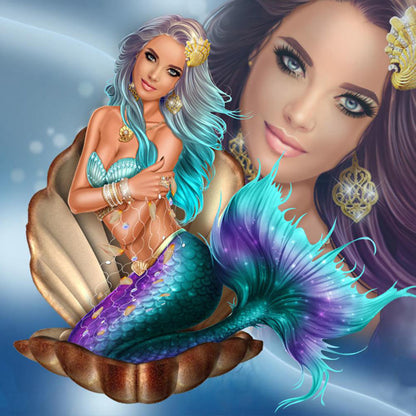 Mermaid Princess 40*40CM(Canvas) Full Round Drill Diamond Painting