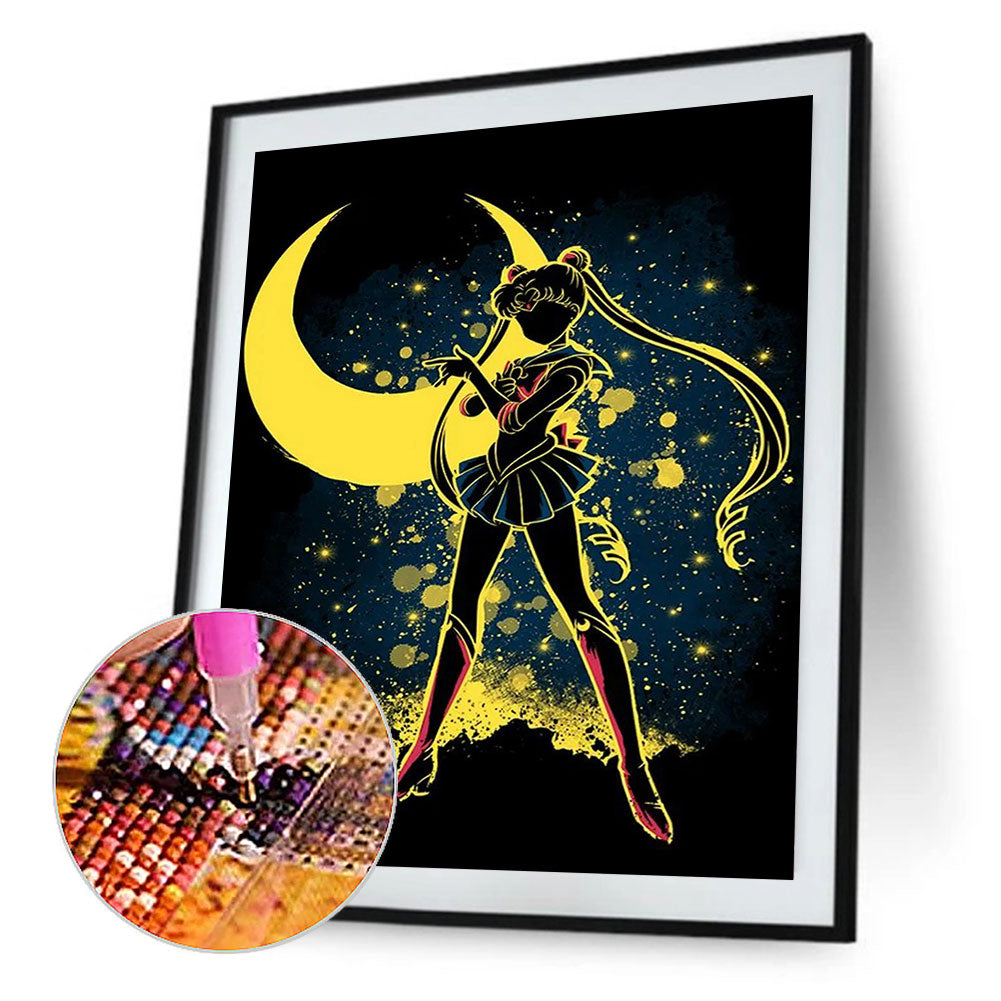 Water Ice Moon Silhouette - Full Round Drill Diamond Painting 30*40CM