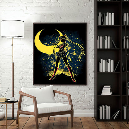 Water Ice Moon Silhouette - Full Round Drill Diamond Painting 30*40CM