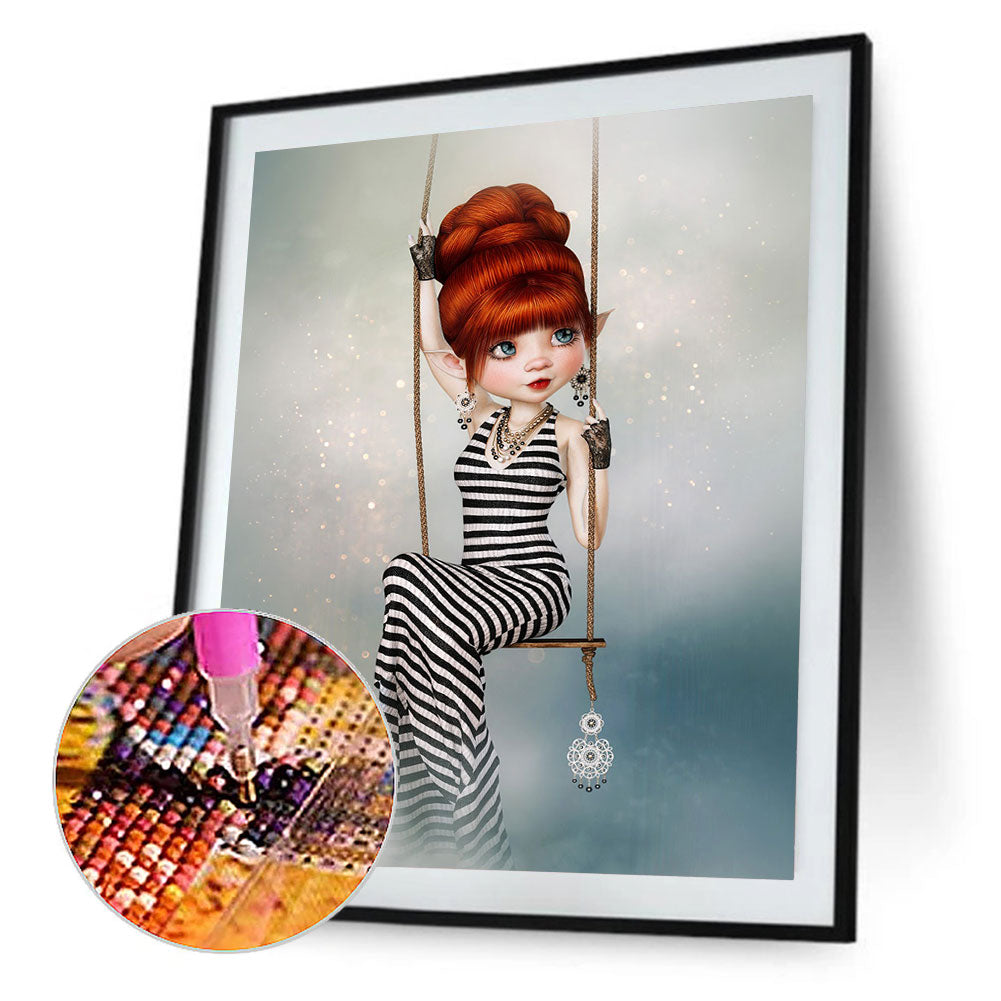 Big Eyes Girl - Full Round Drill Diamond Painting 30*40CM