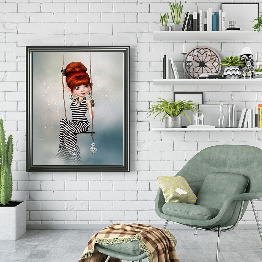 Big Eyes Girl - Full Round Drill Diamond Painting 30*40CM