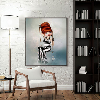 Big Eyes Girl - Full Round Drill Diamond Painting 30*40CM