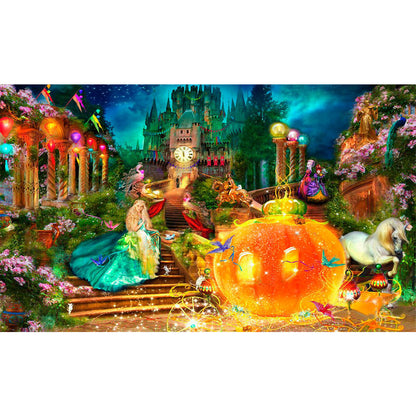 Castle Pumpkin Wagon - Full Round Drill Diamond Painting 50*30CM