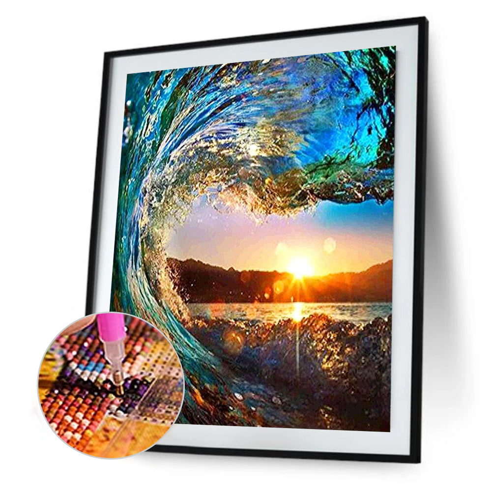 Sunset Ocean Waves 50*60CM(Canvas) Full Round Drill Diamond Painting